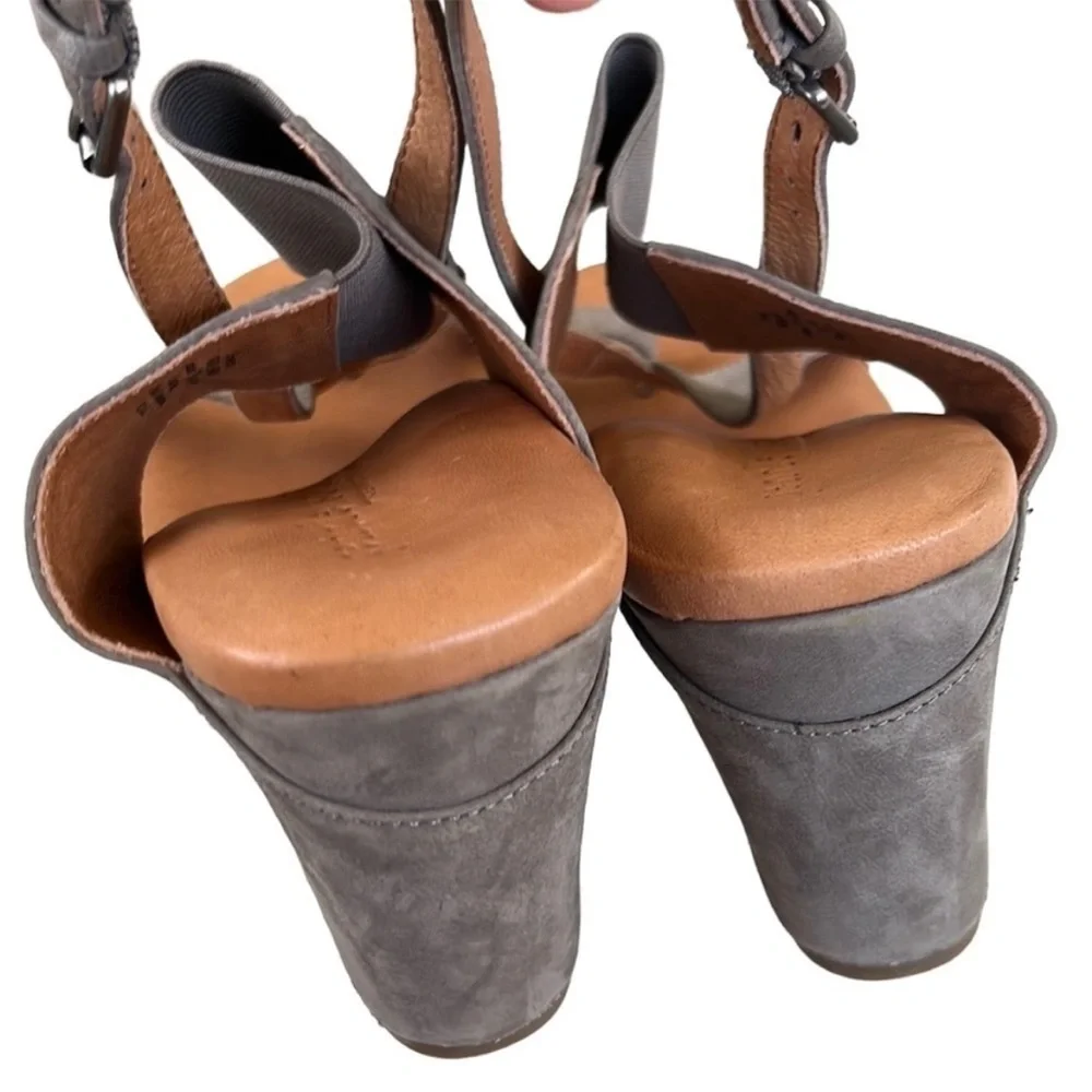 Like New Gentle Souls Leather Irwin Wedge Sandals Size 8 - Picture 7 of 8